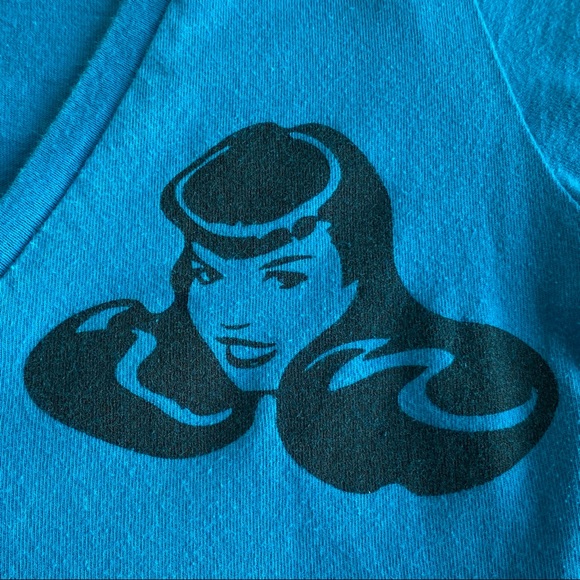 Betty Page San Diago Alstyle Apparel Blue T Shirt Tee Small - Picture 7 of 10